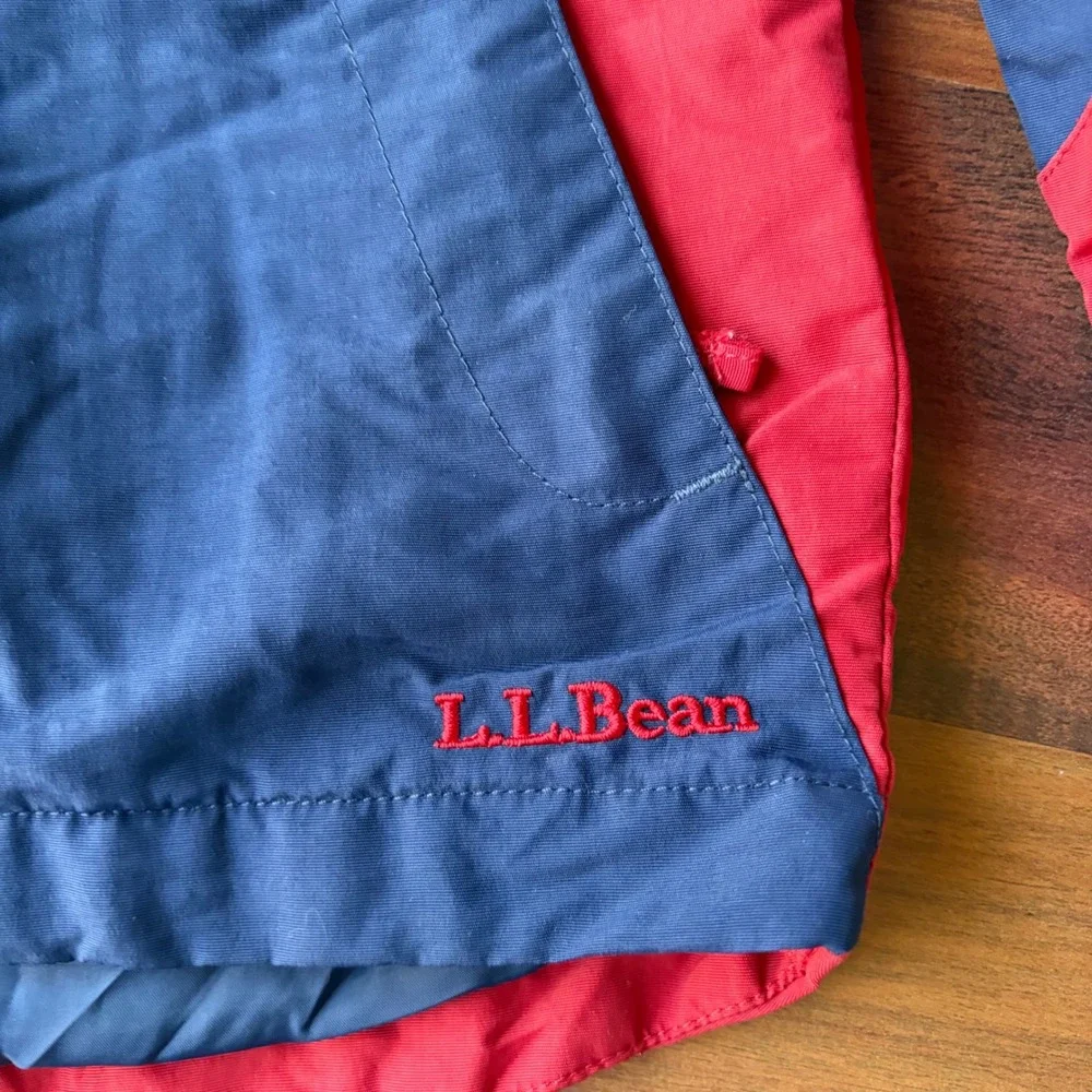 LL‎ Bean Kids 6X/7 Navy Red Colorblock 3-in-1 System Jacket Shell Hooded 0DAT5